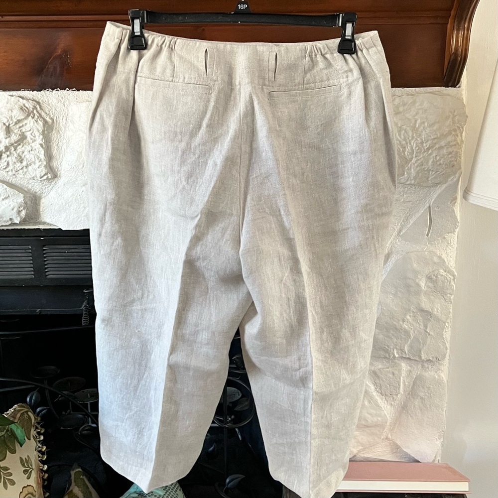 Talbots Capris Pure Irish Natural Linen Capris Pants Women’s Size 16WP - Picture 3 of 8